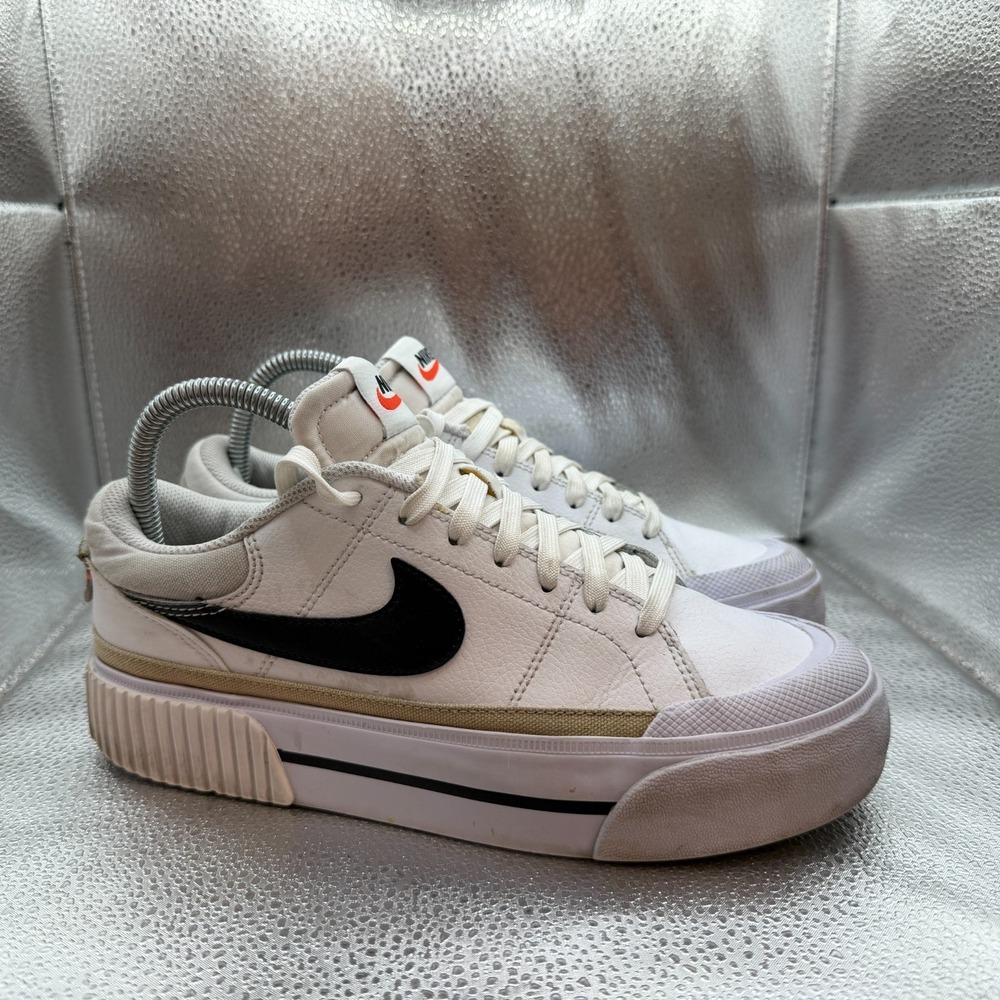 Size 7.5 Nike Court Legacy Lift Low White Hemp‎ Womens Sneaker Shoes DM7590-100